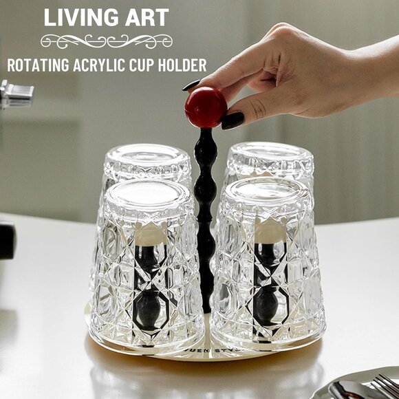 Mug Holder 4 Hooks Decorative Coffee Mug Racks for Counter Non-Slip Cup Drying R - Picture 4 of 7